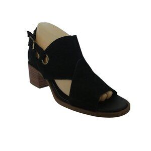 UGG Koolaburra Kaiah Black Suede Peep Toe Heeled Sandals Womens 8.5
